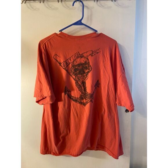 Salt Life 2x Mens tshirt live salty pirate skull anchor - Picture 5 of 7